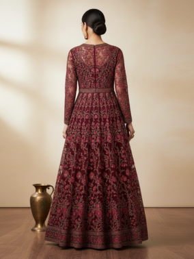 Net Embroidered Anarkali