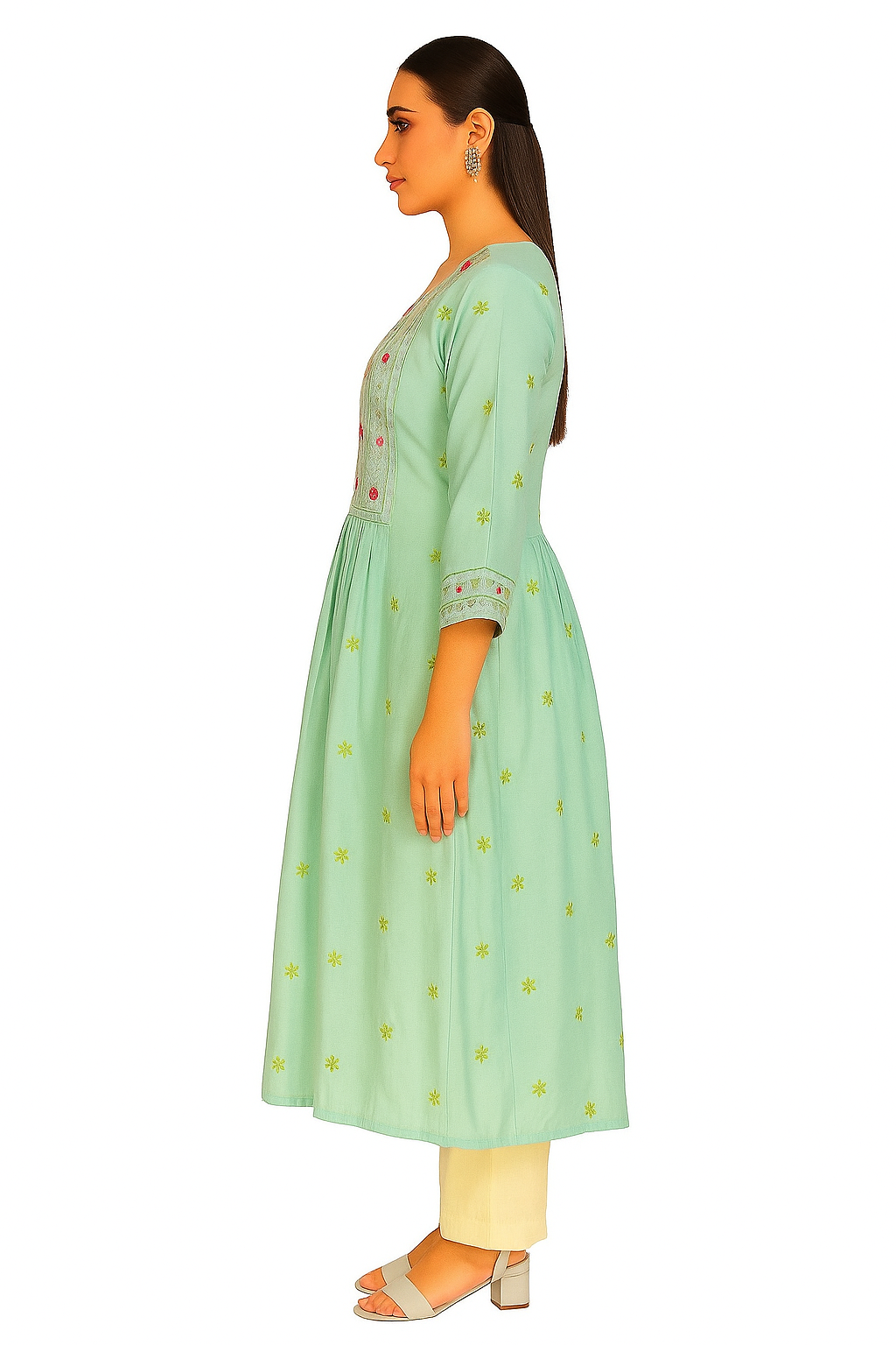 A-line 3 piece set kurti