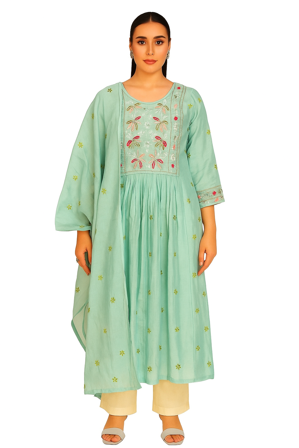 A-line 3 piece set kurti